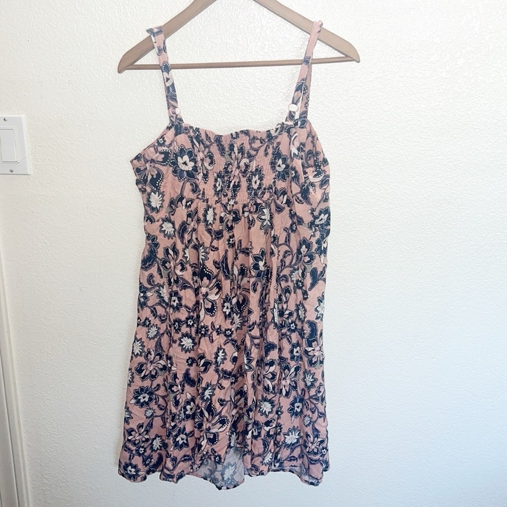 Torrid Women's Pink Floral Mini Tank Dress With Adjustable Straps